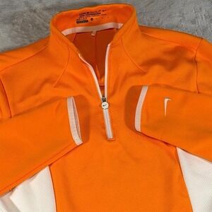 Vintage Nike Golf Quarter Zip Pullover | Bright Orange & White | Medium